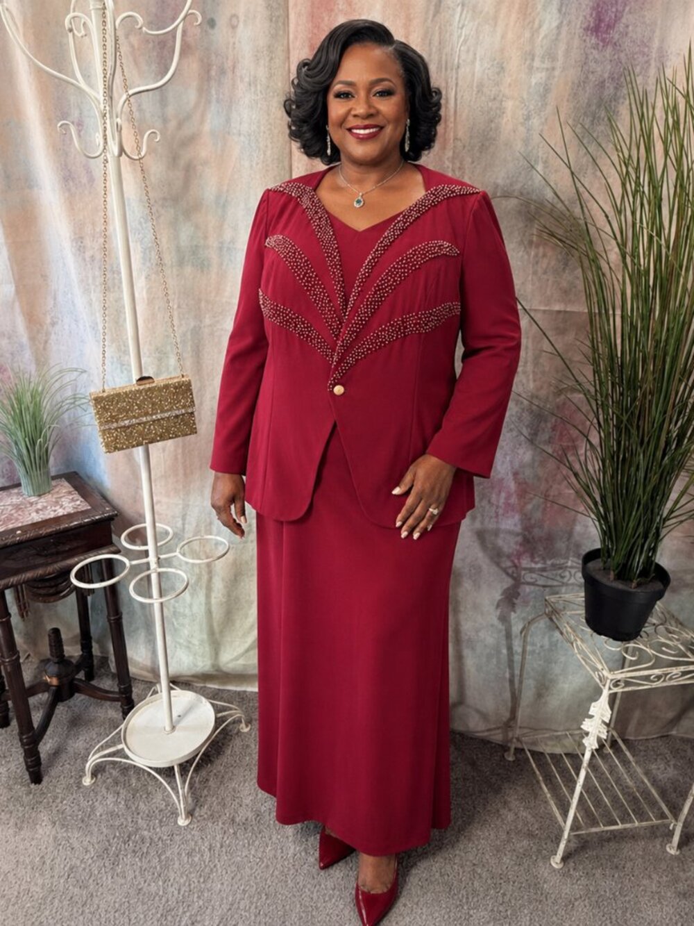 New📌 Forever Yours Mother of the Bride/ Groom Beaded Evening Dress & Jacket